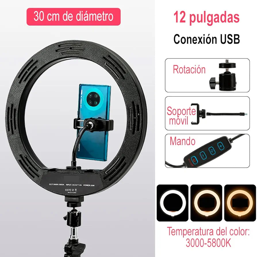 Aro de luz 12 pulgadas