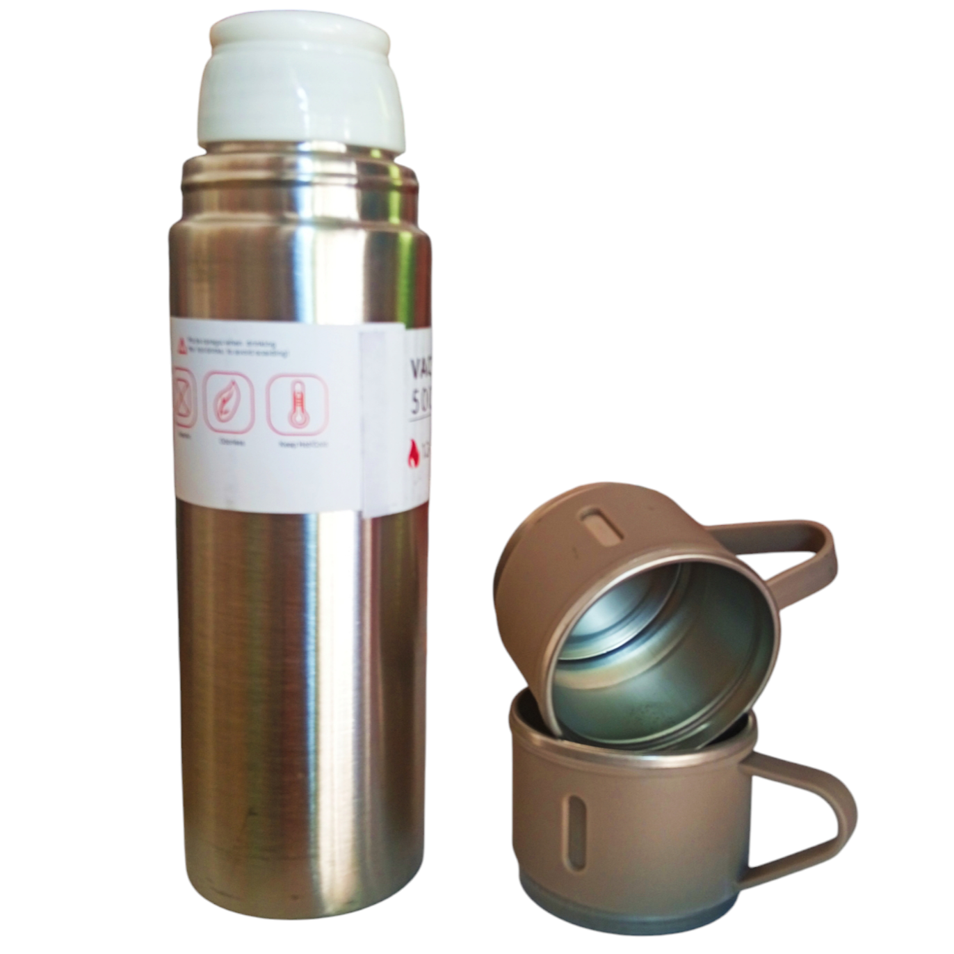Termo vacuum Flask set, dos tazas, termo de 500 mls
