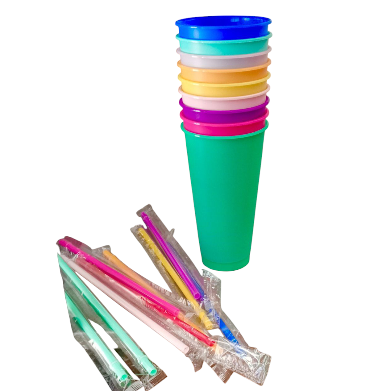 Vaso multicolor coleccionable para tus bebidas favoritas