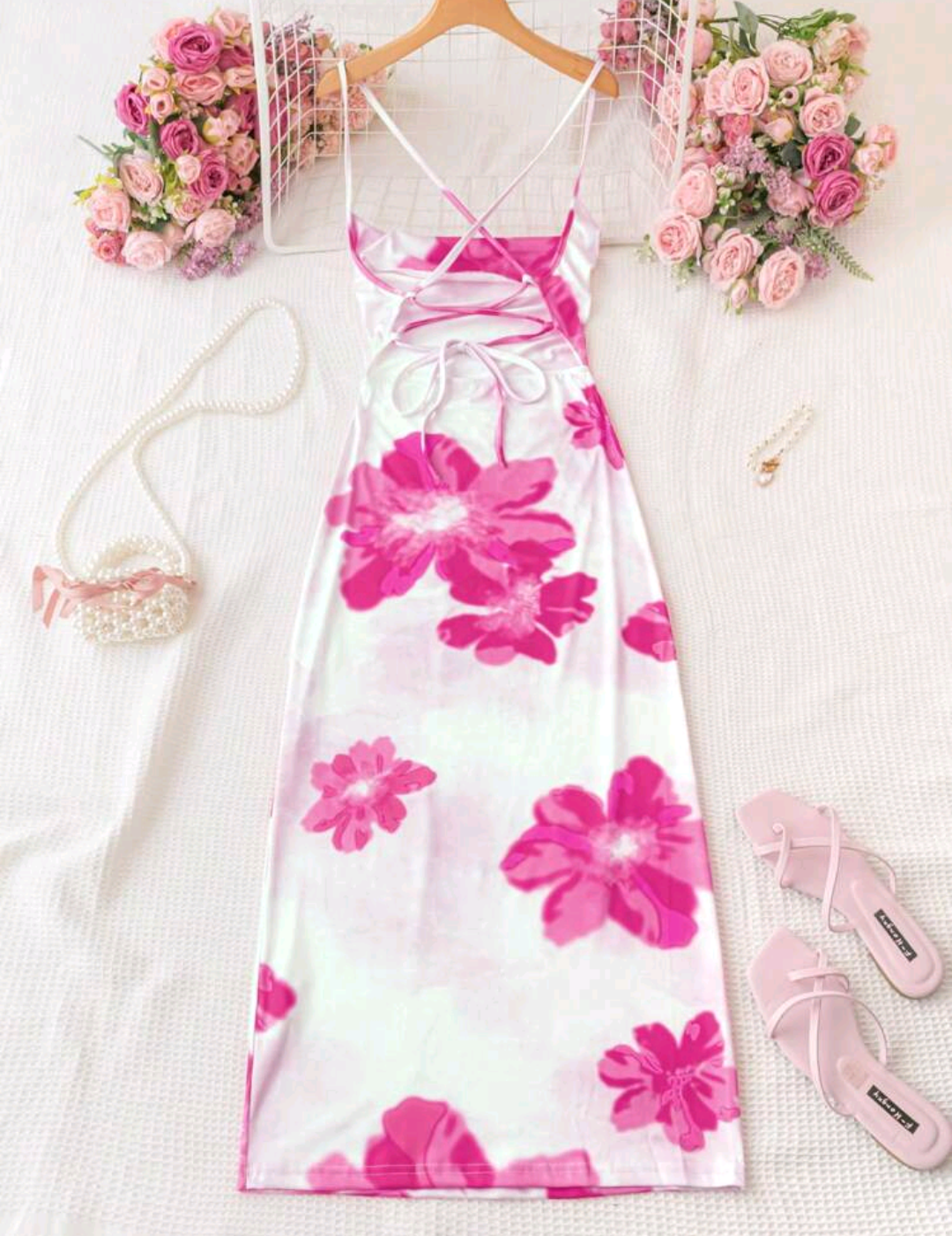 Vestido maxi con tirantes talla chica